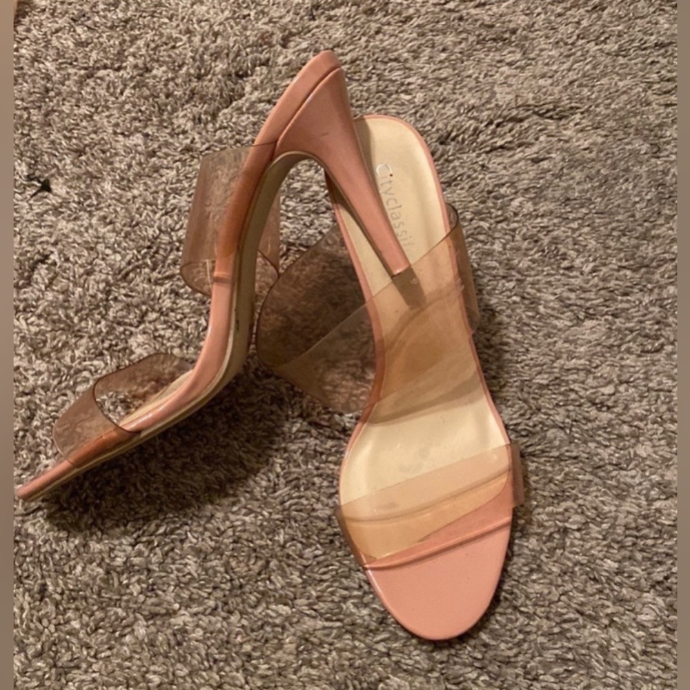 City Classified Nude 2 Strap 3inch heal Peach Color